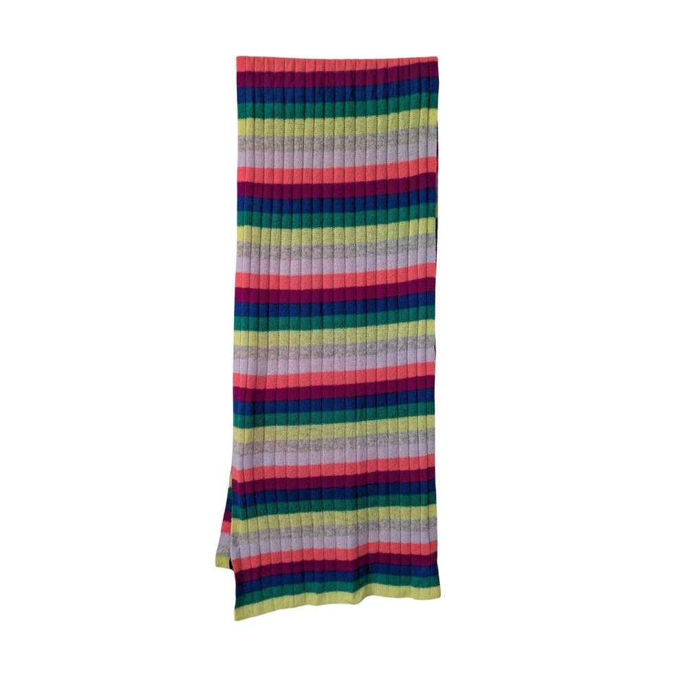 Charter Club Luxury Cashmere Scarf Ribbed Bright Marine One Sze 66 x 15 NWT $128